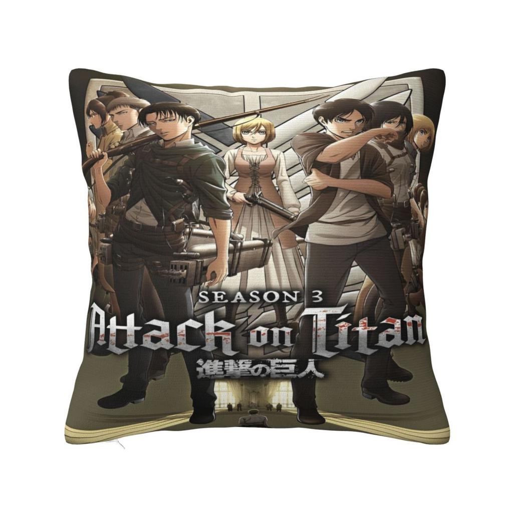 Attack On Titan Pillowcases Accessories Printed Cushion Cover Throw Pillow Cover Home Decoration Zipper Multiple Sizes