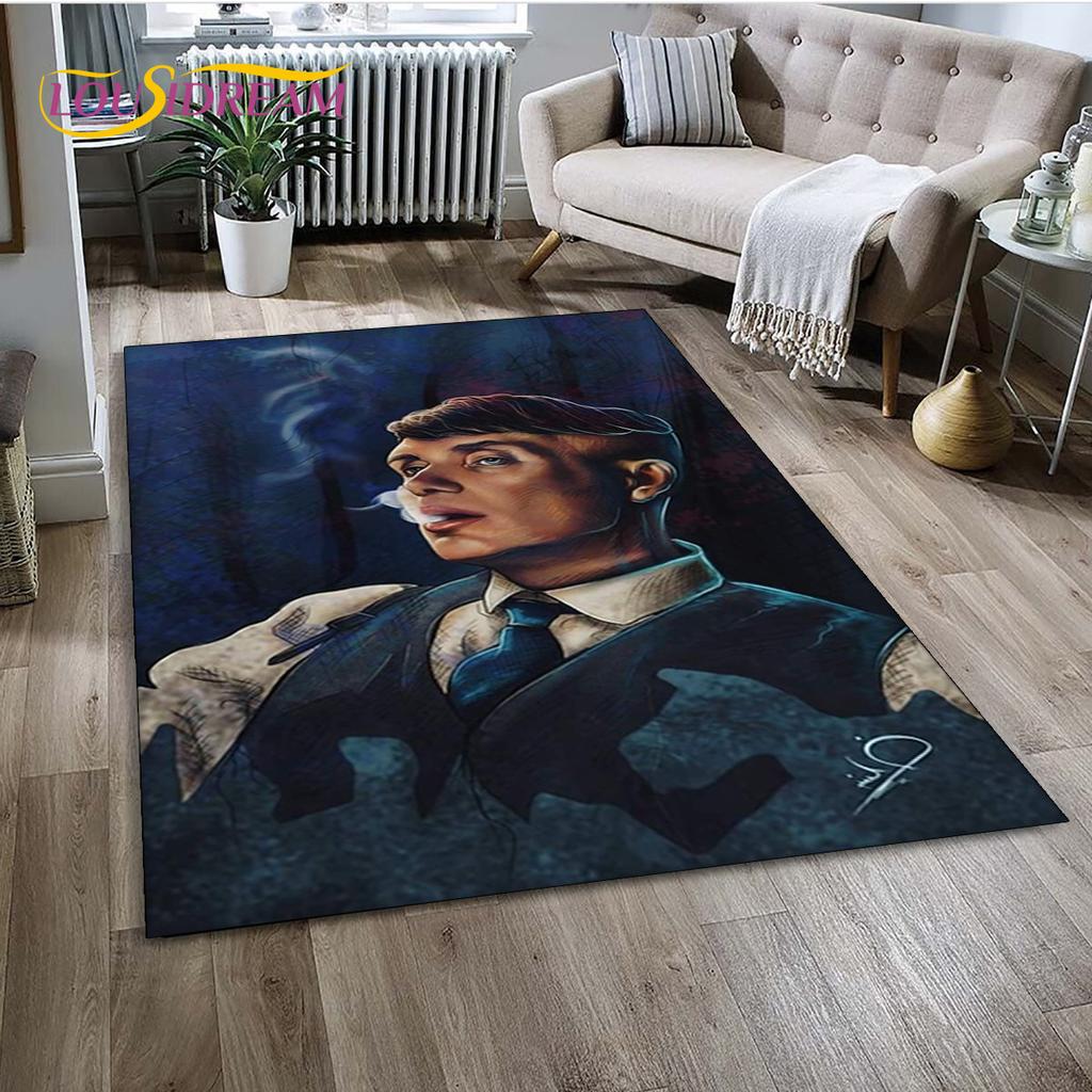 P-Peaky Blinders Tommy Shelby Area Rug,Carpet Rug for Home Living Room Children's Bedroom Sofa Doormat Decor,Non-slip Floor Mat