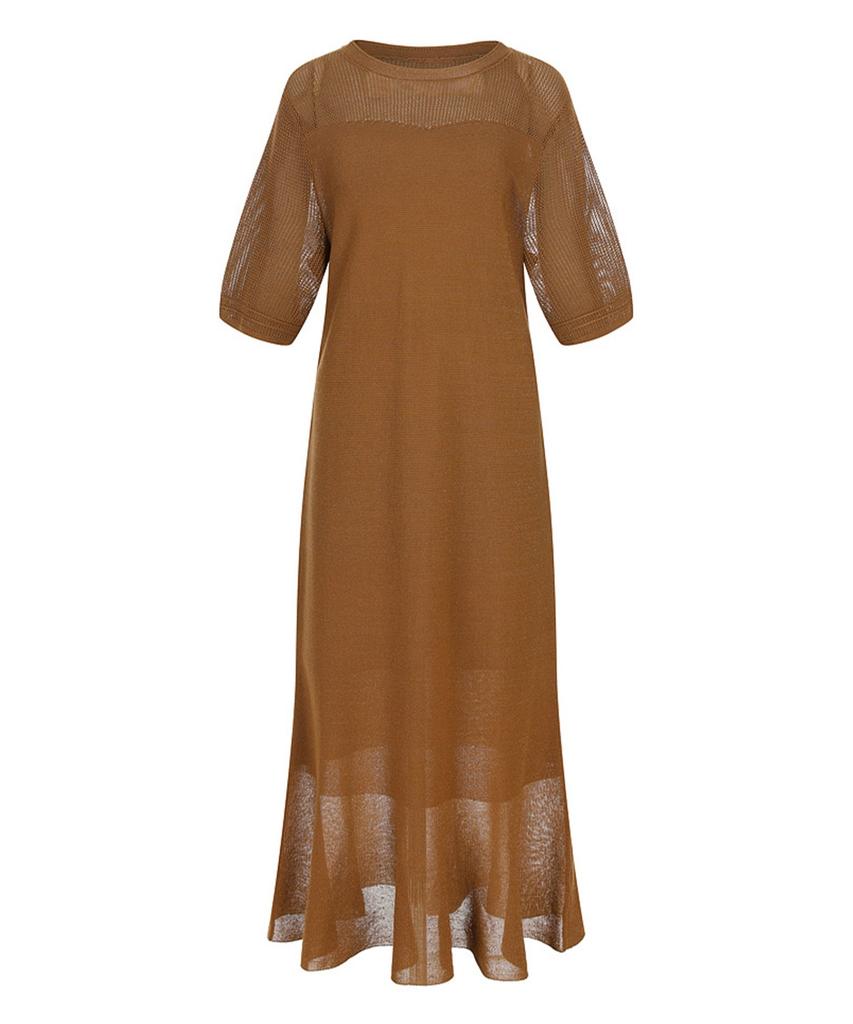 MAREMONTE See-Through Block Knit Dress_M245Mop29P0