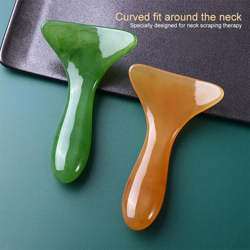 Resin Massager Scraping Arc Shovel Cervical Plate For Shoulder Leg Back Face Neck Skin Lifting Wrinkle Remover Beauty Care