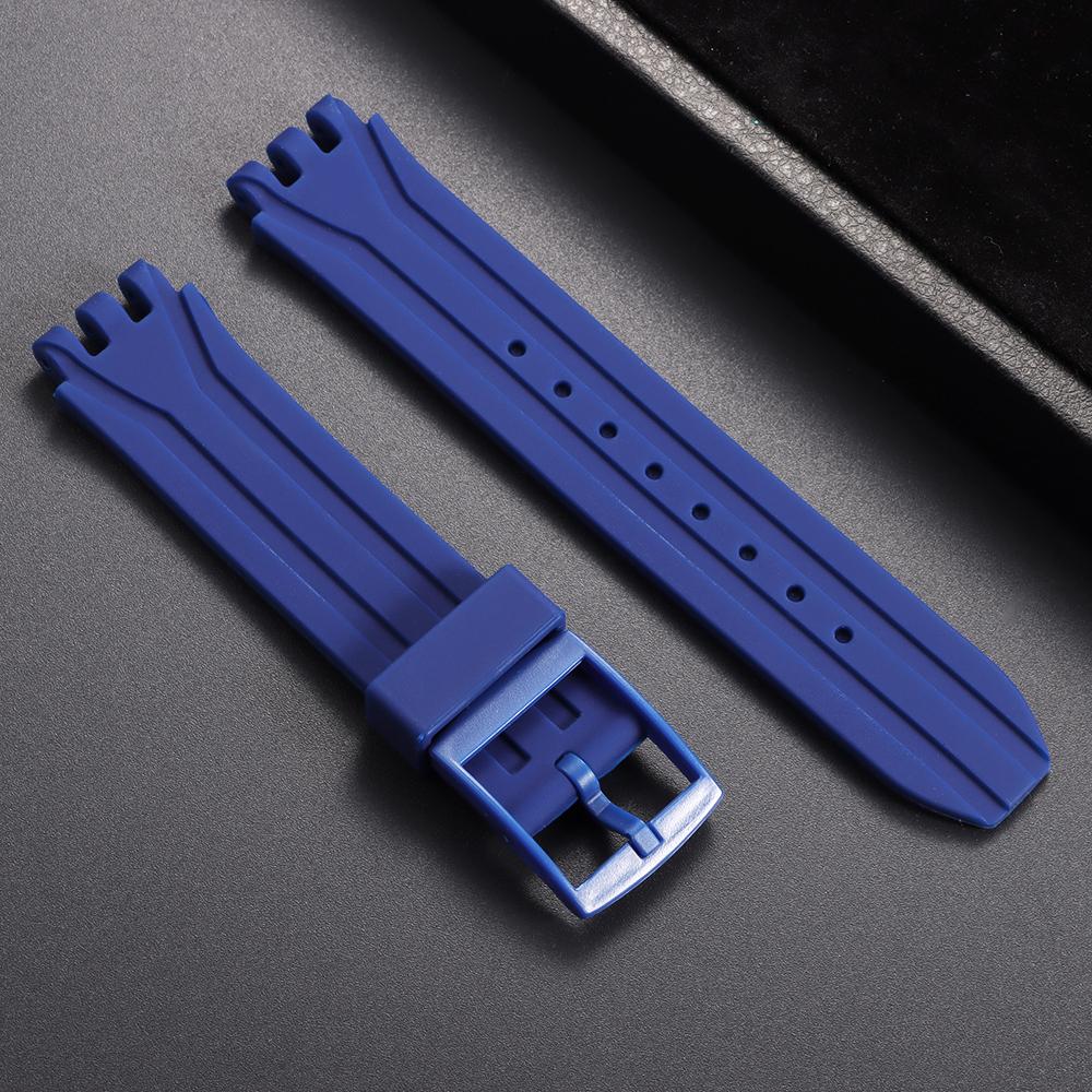 18mm Silicone Watch Bands Waterproof Soft Rubber Sport Watch Band for Swatch SUIK400 SUIB400 Watch Strap Belt for Men Women