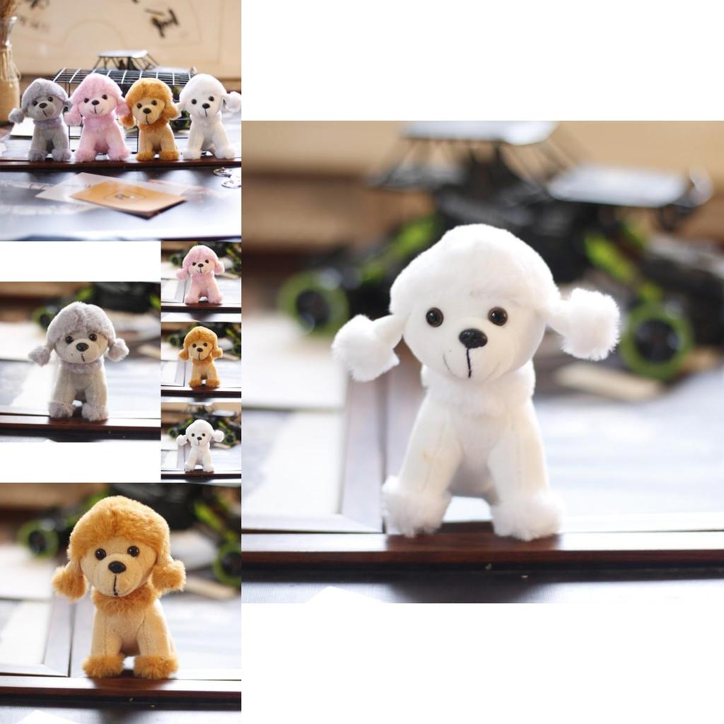 Cute Teddy Dog Plush Toy Ultra-soft Short Plush In White Pink Brown And Gray