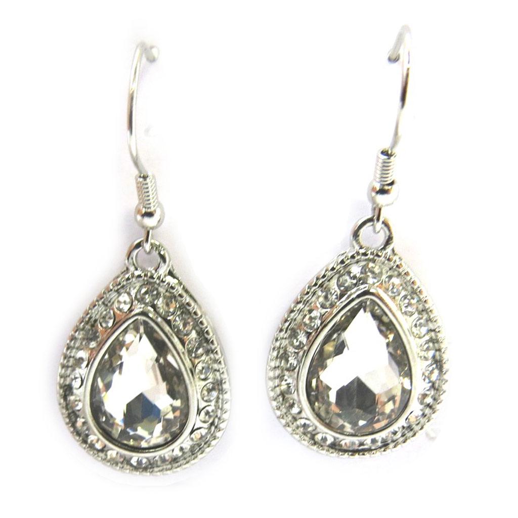 Les Trésors De Lily [N3138] - Silver White 'Sissi' Designer Earrings