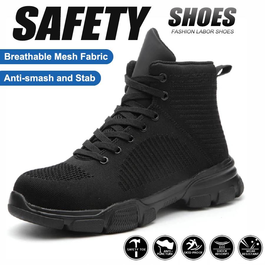 Steel Toe Men's Boots Indestructible Anti-Smash Anti-Puncture Work Boots Comfortable Breathable Men's Tactical Boots