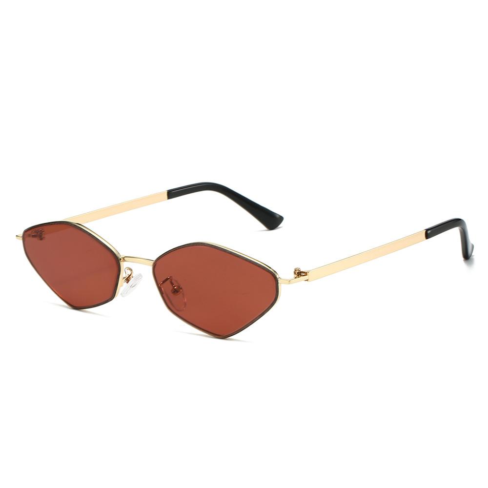 New Retro Multicolor Polygonal Women Sunglasses  Fashion Luxury Small Frame Metal Design Trendy Punk Men Sun Glasses Uv400