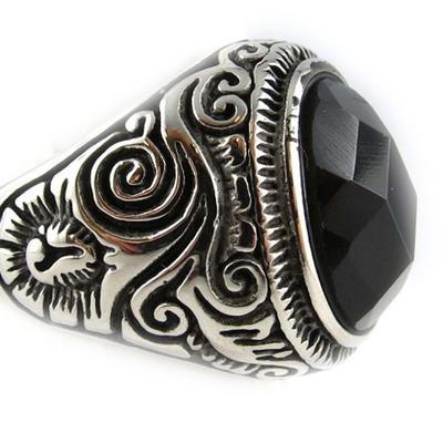 Designerring 'Thorgal' schwarz