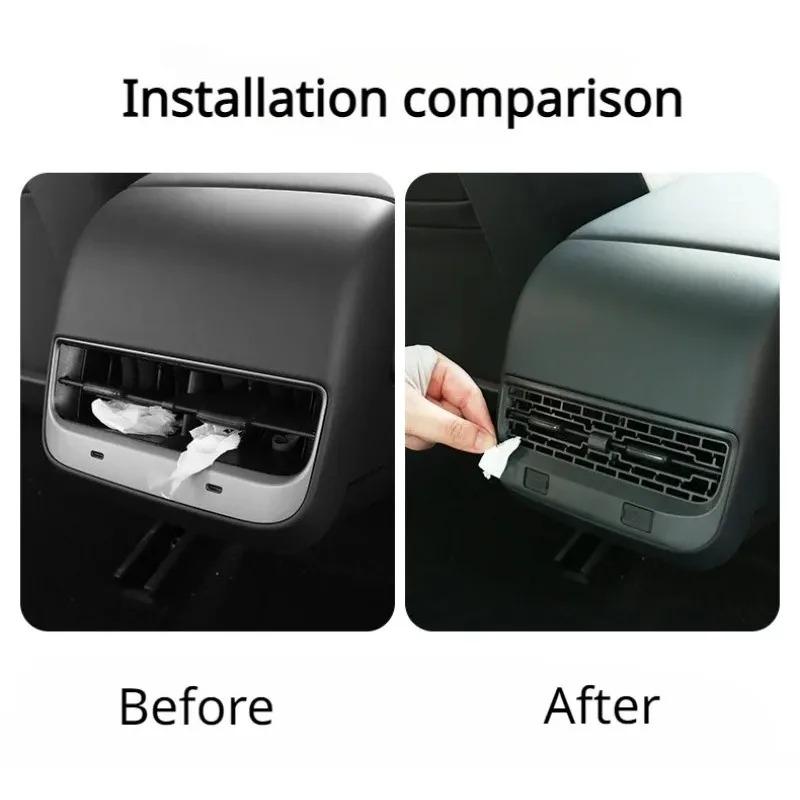 Rear Air Outlet Cover for Tesla Model 3 Y Upgraded Version Dust Cover Back Conditioner Outlet Grille Protection Trim Accessories