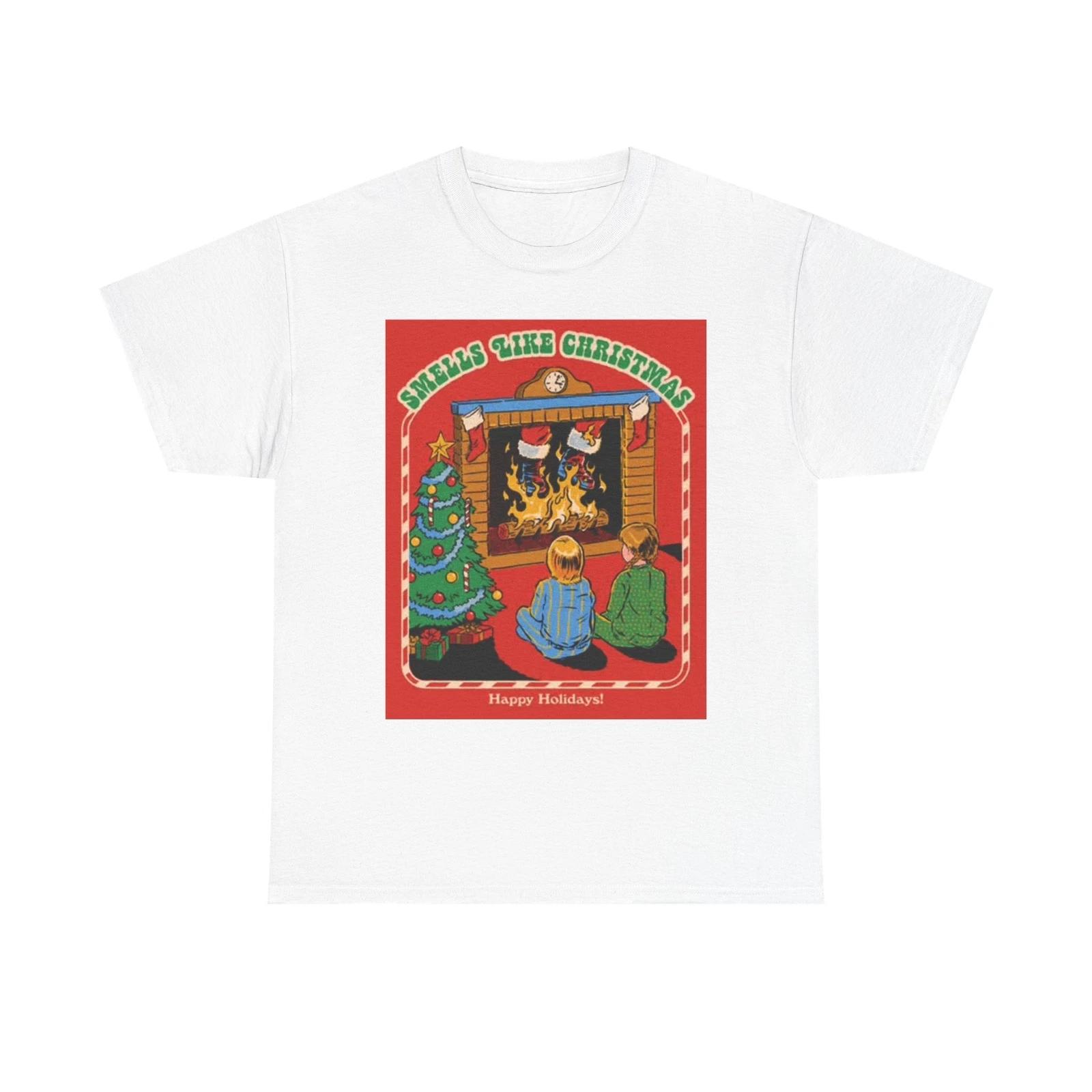 Men s and Women s T-shirts Smells Like Christmas Funny Santa Graphic M