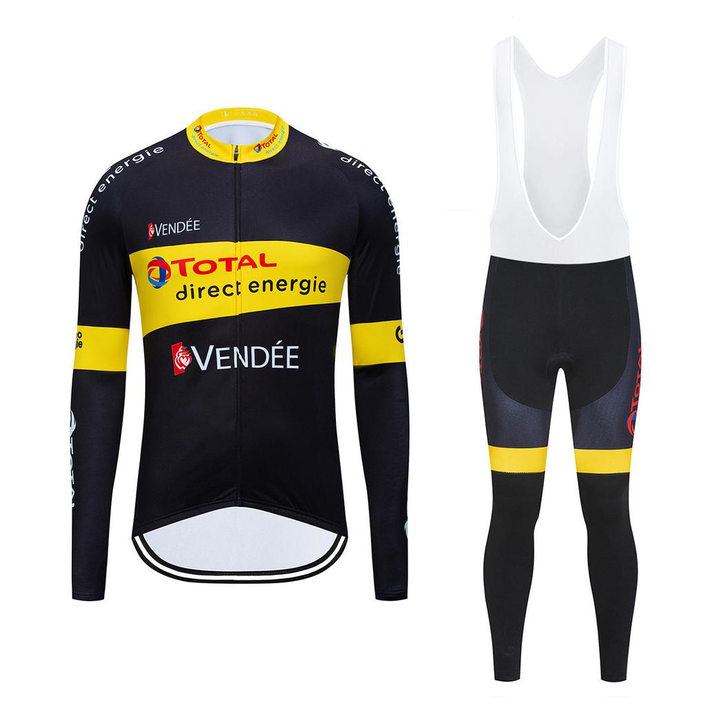 2026 Long-sleeved, Autumn Breathable Cycling Suit Set, Breathable Cycling Suit Team, Strap Long-sleeved Cycling Suit Set.