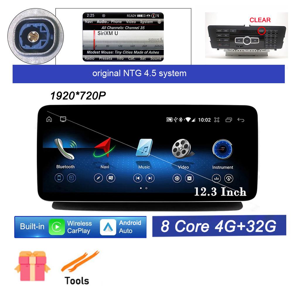 

12,3 Android 14 для Mercedes Benz CLS W218 2010 - 2013 4G автомобильный плеер GPS видео беспроводной Carplay навигация мультимедиа BT