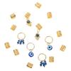 16pcs Dread Locks Dreadlocks Beads Evil Eye Hair Braid Tubes Hollow Out Hair Ring  Women