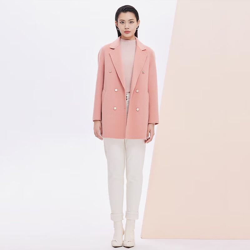 JESSIE Women's Wool Blend Double-Breasted Suit Collar Coat