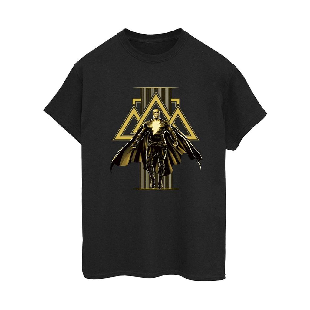 DC Comics Womens/Ladies Black Adam Rising Golden Symbols Cotton Boyfriend T-Shirt