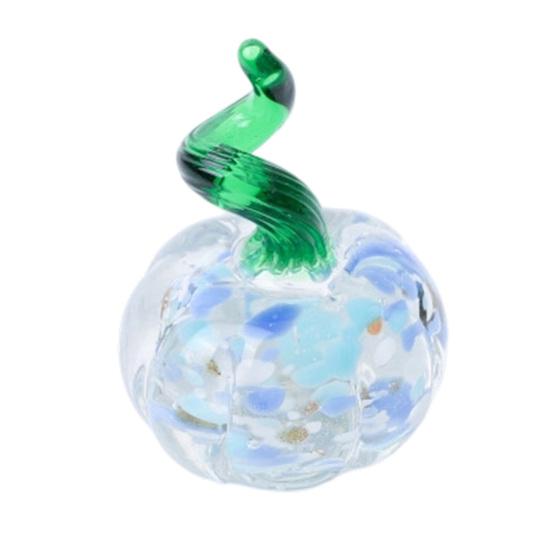 Hand Blown Glass Pumpkin Figurine Mini Halloween Thanksgiving Pumpkin Statue