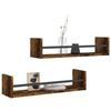 VidaXL Wall Shelves with Bars 2 Pcs Smoked Oak 60x16x14 Cm 835436