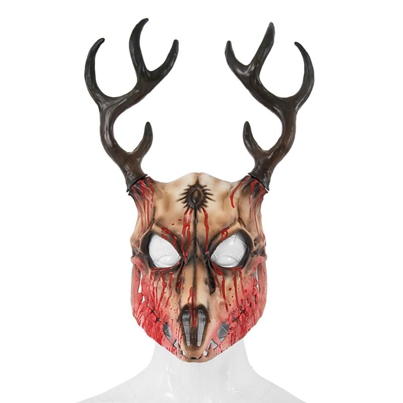 Reindeer Mask Full Face Mask Masquerade Mask Antler Mask Deer Head Mask Halloween Party Mask Carnivals Mask
