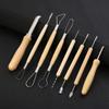 8pcs/set Pumpkin Carving Knife Detail Texture Shaping Clay Tools Pottery Tools Pottery Sculpting Kit with Smooth Wooden Handle