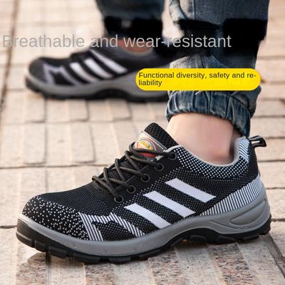 Buty robocze dla mężczyzn, odporne na uderzenia, odporne na przebicie, odporne na ścieranie, wygodne i oddychające, stalowy podnosek, bezpieczne i antypoślizgowe do pracy