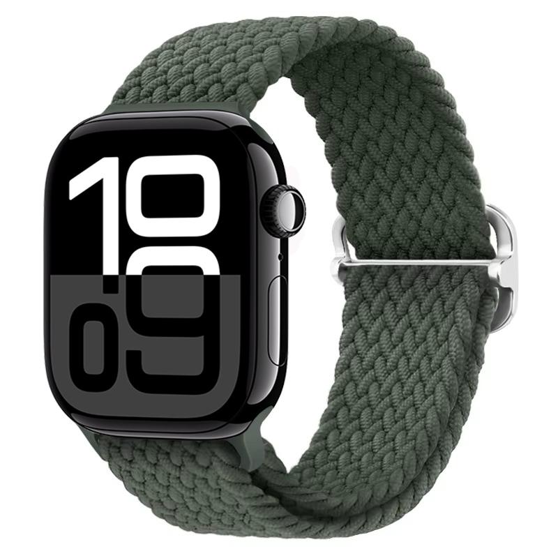 Nylon Braided Loop Band for Apple Watch Ultra/2 49mm 10 9 8 7 46mm 45mm 41mm 6 5 4 SE 44mm 40mm Elastic Strap for iWatch 3 42mm