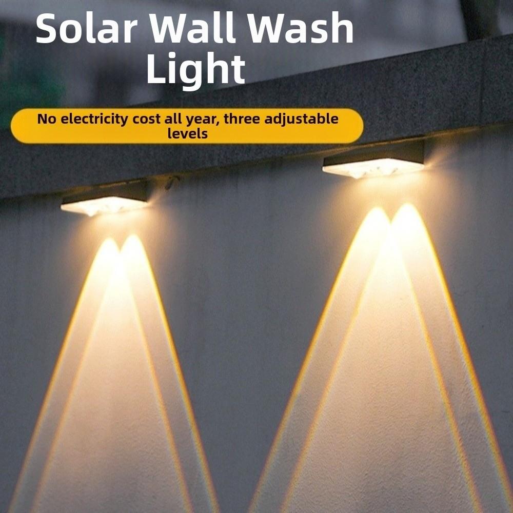 Waterproof Solar Fence Lights Dimmable Panel Solar Deck Light Solar Wall Light  Backyard Garden