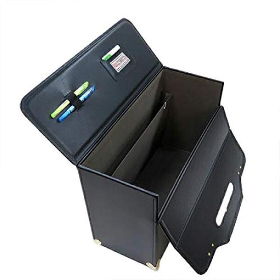 Synthetic Leather Flight Case Pilot Case 47cm Wide Gusset 20038 [J.C HAMILTON] [A3F Compatible] (Black