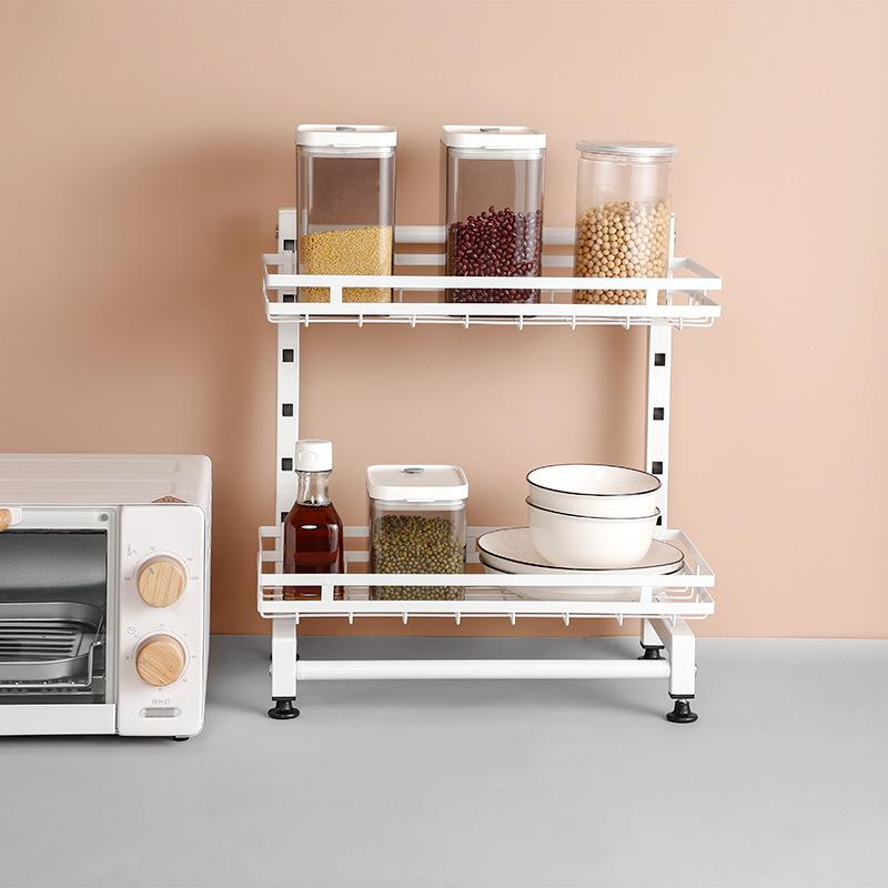 2/3Layers Kitchen Storage Rack Adjustable Seasoning Shelf Stainless Steel Organizer Knife Jar Kitchen Accessories Organizer