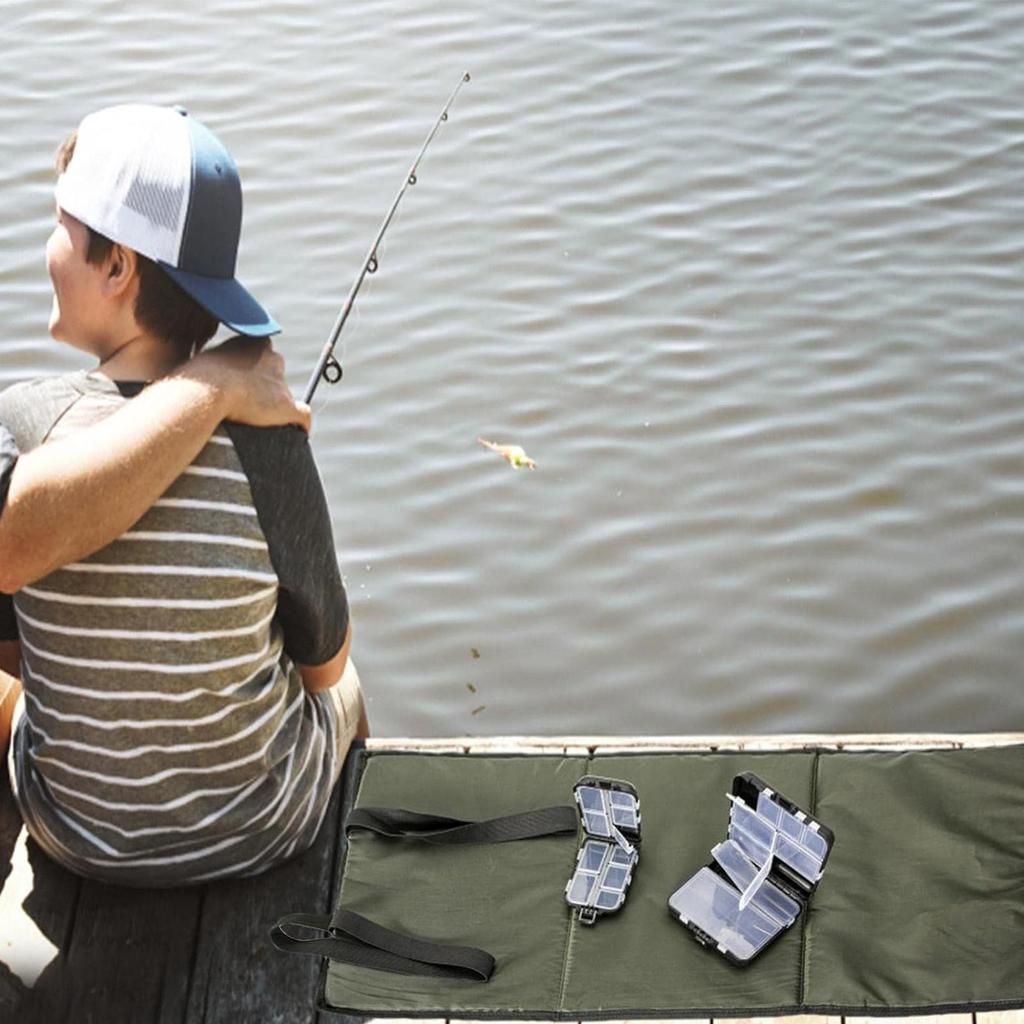 3-Voudige Landingsmat Karpervissen Onthaakmat Visbescherming Onthaakmat Draagbare Visuitrusting Accessoires 80x35CM