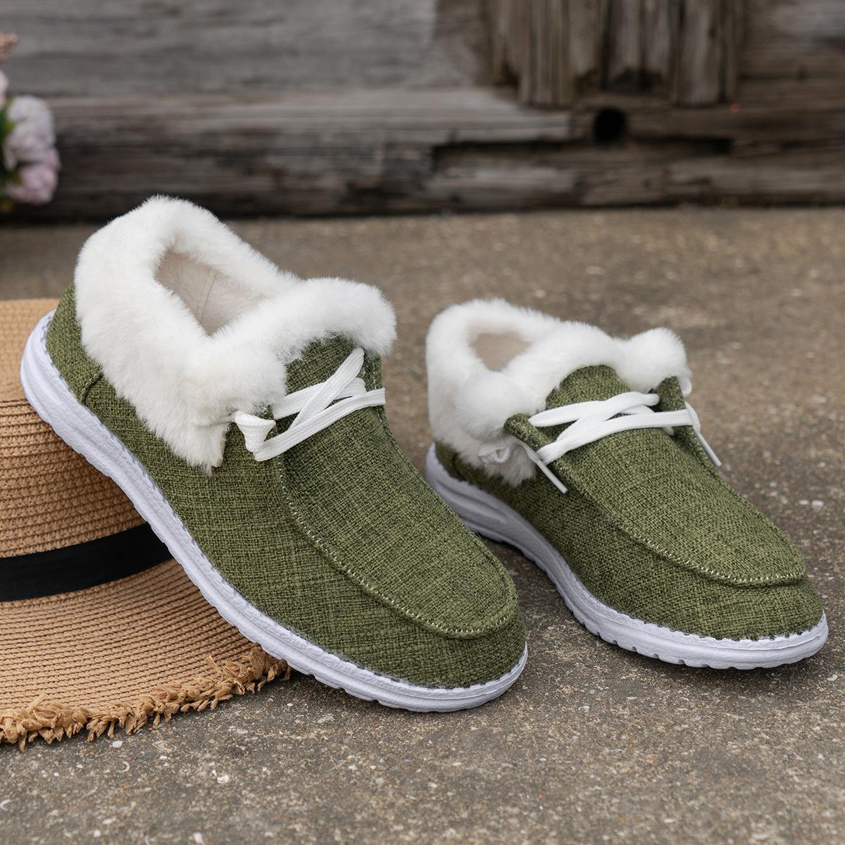 

Европейские американские рождественские принтованные хлопковые туфли 2024 года, зимние туфли на шнуровке и плюшевые туфли на плоской подошве, большие теплые повседневные туфли с низким верхом 43 зелёный