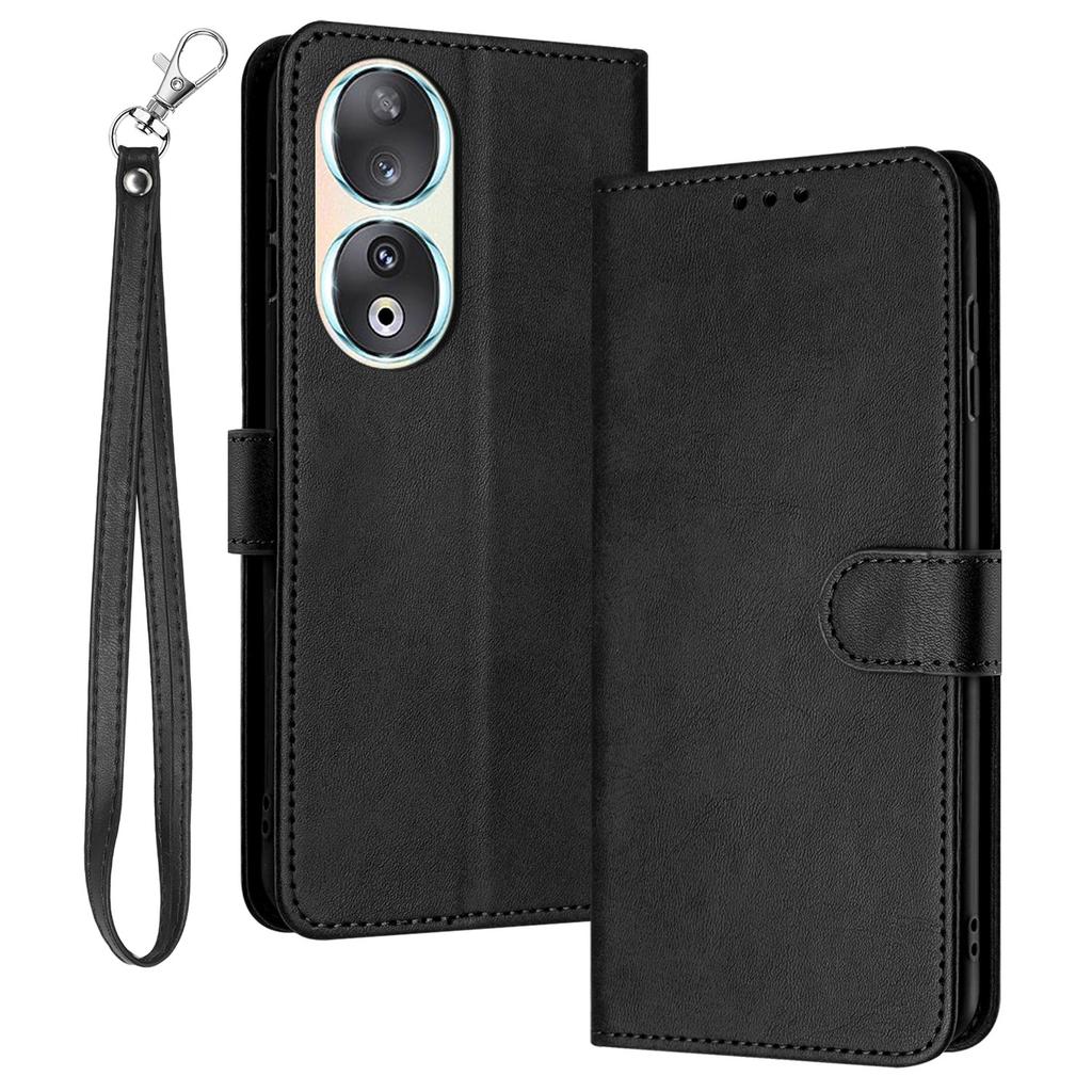 Leather Phone Cases for Honor 90   Wallet Stand Calf Texture Cover