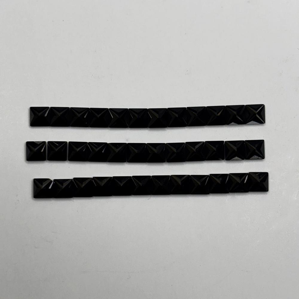 Natural Black Sapphire Square Cut Certified 5x5 Mm 5.40 Ct Gemstone Free Gift