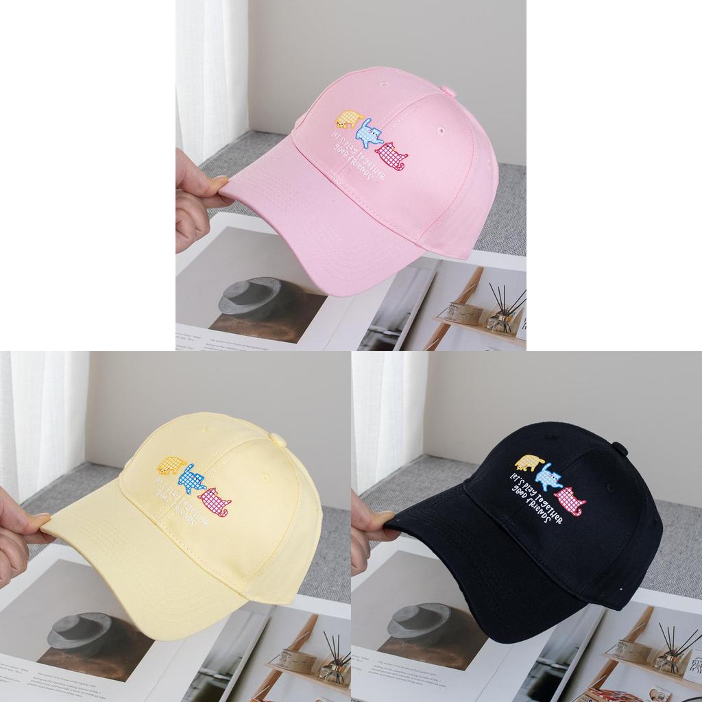 Cute Cartoon Cat Cotton Baseball Cap With Adjustable Fit For Casual Wear