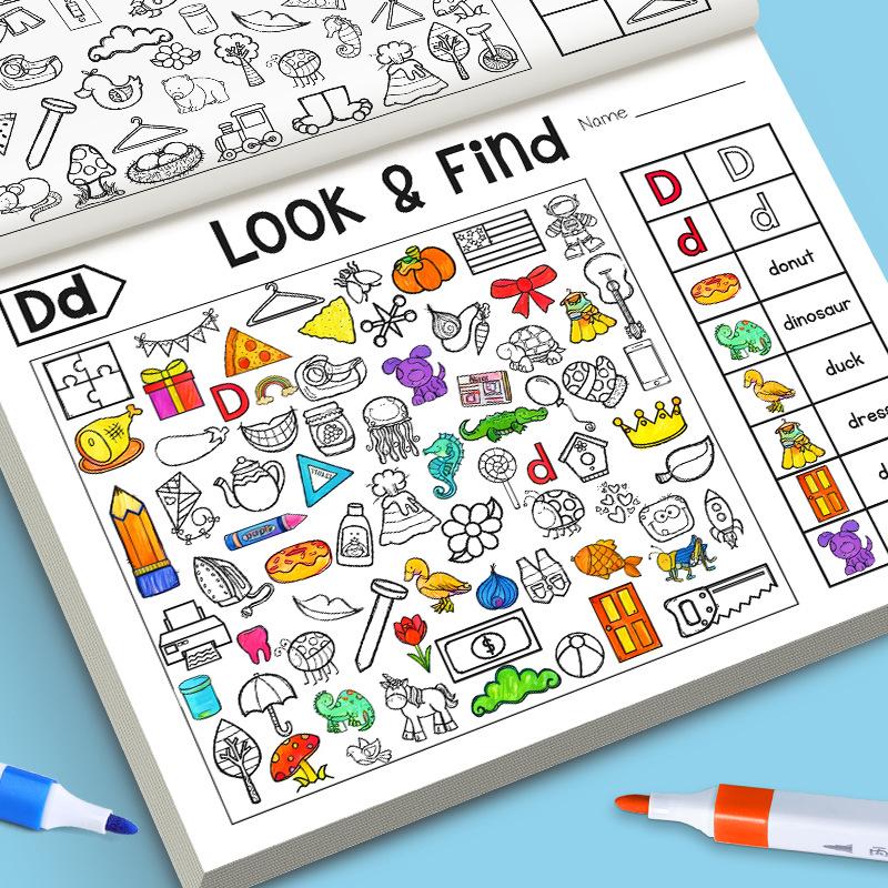 Look-and-Find Fun Game for Toddlers: Observation and Concentration Doodle and Coloring Book