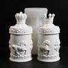 Horse Carousel Silicone Molds Resin Jar Mould With Lid For Making Container Jewelry Box Epoxy Resin B03E
