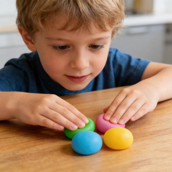 TPR Dough Ball Squeeze Toy Soft Fast-Rising Fidget for Stress Relief Cute Portable Decompression Gadget for Kids Adults Novelty Gift for Anxiety