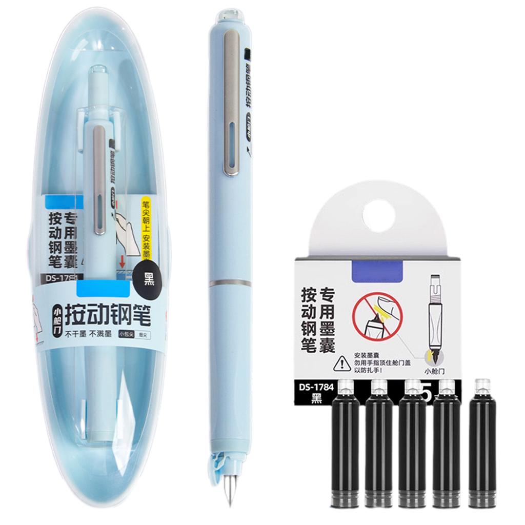 Retractable Fountain Pen Fine Nib Set With Refillable Ink Cartridges,Practice Calligraphy Writing Pen For School Office