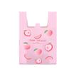 50pcs Disposable Peach Fruit Pattern Hand Bag Packaged Flower Takeaway Bags Snack Double Ear Plastic Vest Handle Shopping Pouch