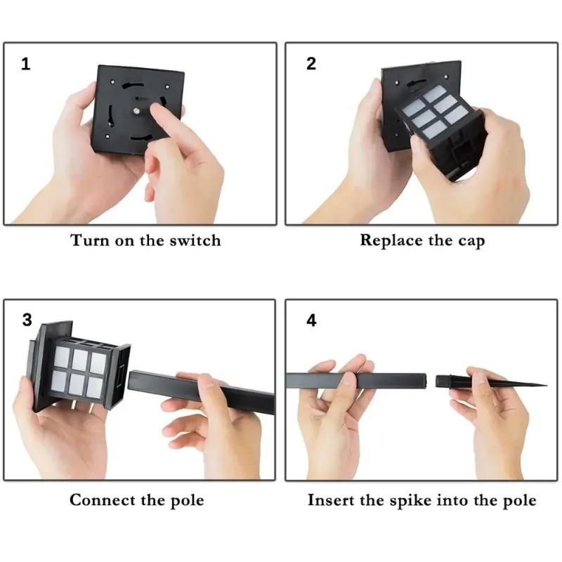 2er-Pack Solar-Rasenleuchten für den Außenbereich Retro Kleine Hauslampe Hof Gartendekoration Kleine Nacht-LED Eingesetzte Kleine Palastleuchten