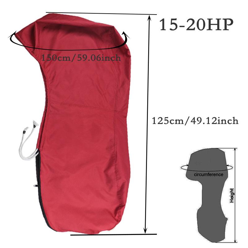 600D Red 6HP-225HP Yacht Half Outboard Motor Engine Boat Cover Anti UV Dustproof Cover Marine Engine High Quality Protection Waterproof Cover