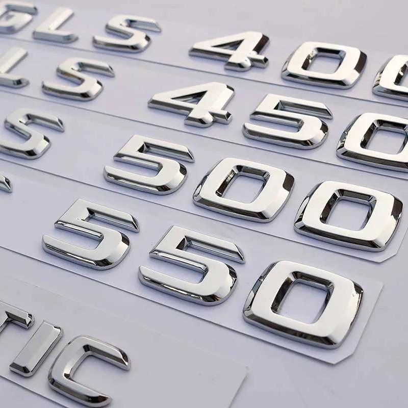 Lettere Cromate 3D in ABS per Emblema Auto Adesivi Logo Mercedes Benz GLS 63 AMG 400 450 500 550 580 X167 X166 Accessori
