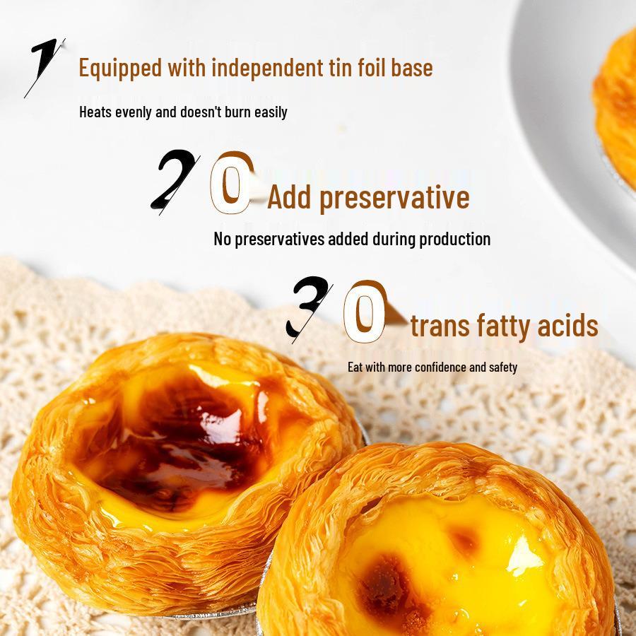 Miss Pei Portuguese Egg Tart Shells with Filling, Puff Pastry & Tin Foil Baking Ingredients, Large Handmade Tart