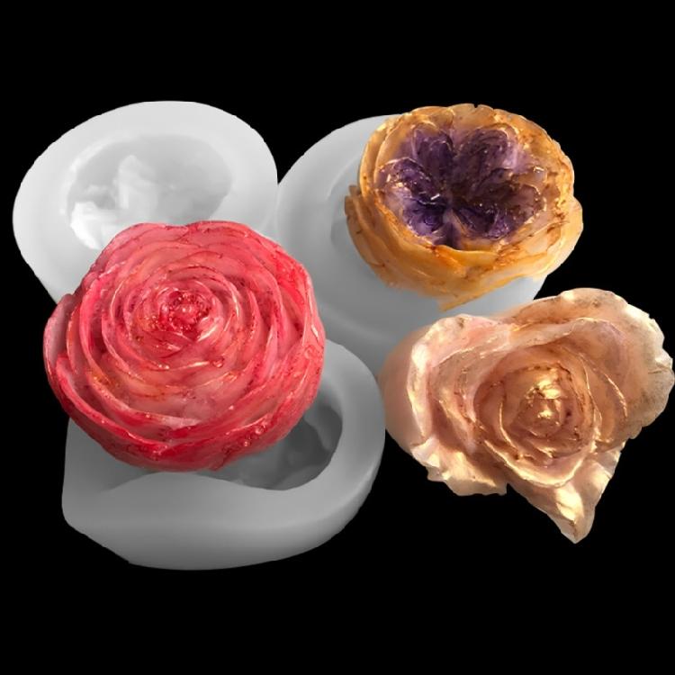 3D Rose Candle Mold Heart Rose Flower Silicone Mold Silicone Scented Candle Mold