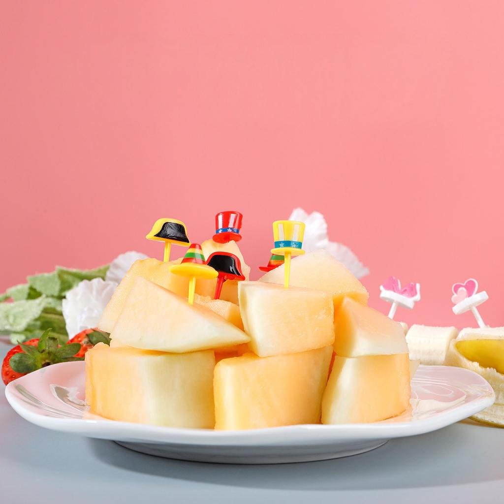 Plastic Fruit Forks Cute Mini Bento Signs Plastic Bento Decorations Fruit Dessert Forks Plastic Material 2 Styles Choose
