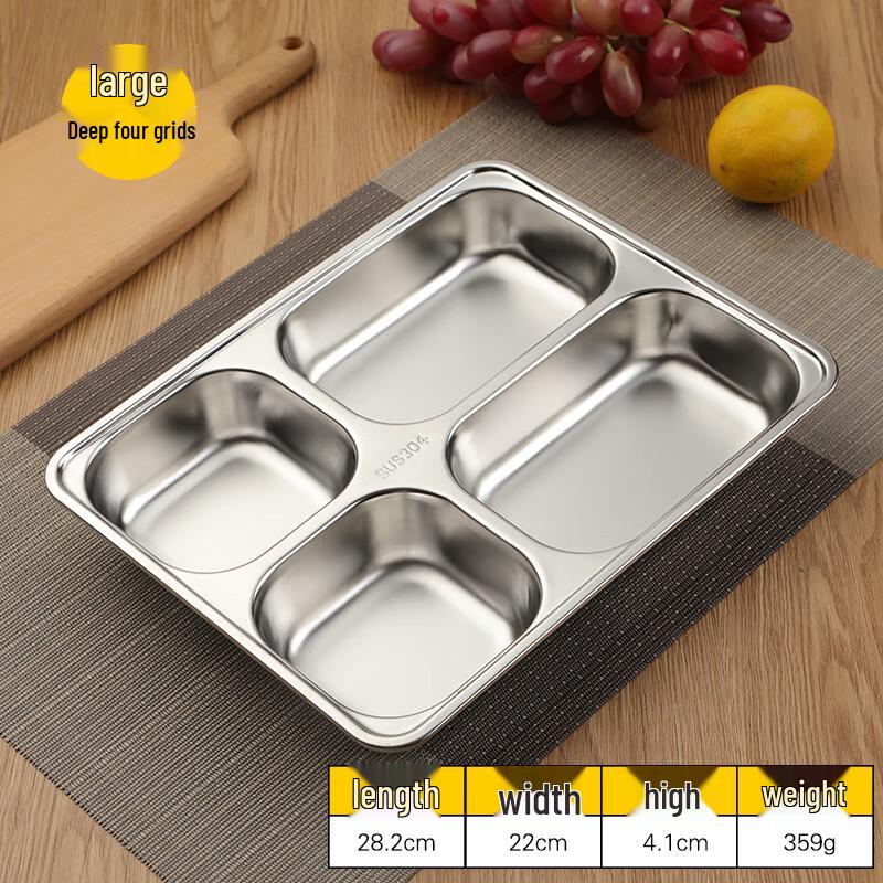 304 Stainless Steel Divided Lunch Plate