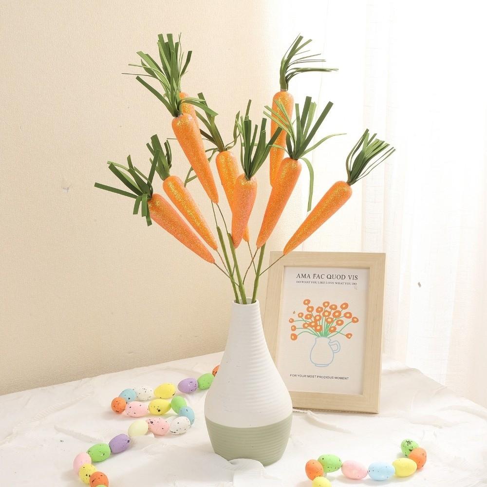 Fake Plant Easter Carrot Bouquet Colorful Egg Fake Plant Bouquet Home Ornament
