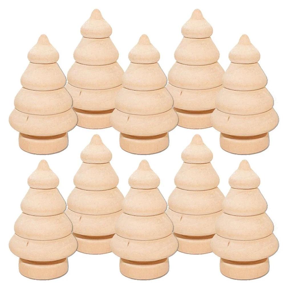 10 buc/set Păpuși din lemn pentru copii Figurine din lemn Decorațiune de Crăciun Meșteșug pentru copii DIY Pictură Lemn Copac Om de zăpadă Meșteșug Jucărie