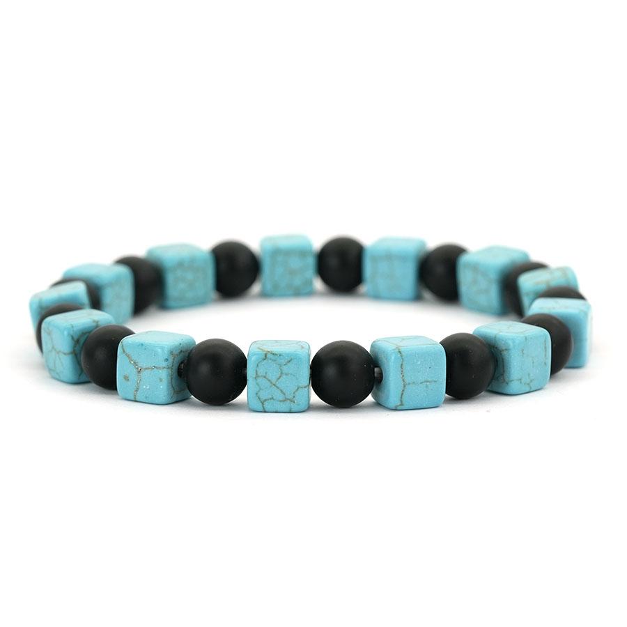 

Noter Handmade Blue Bowlite Lava Obsidian Sustainable Stone Bracelet Men Women Couple Best Choice Perfect Gift Idea Beaded Joias оникс