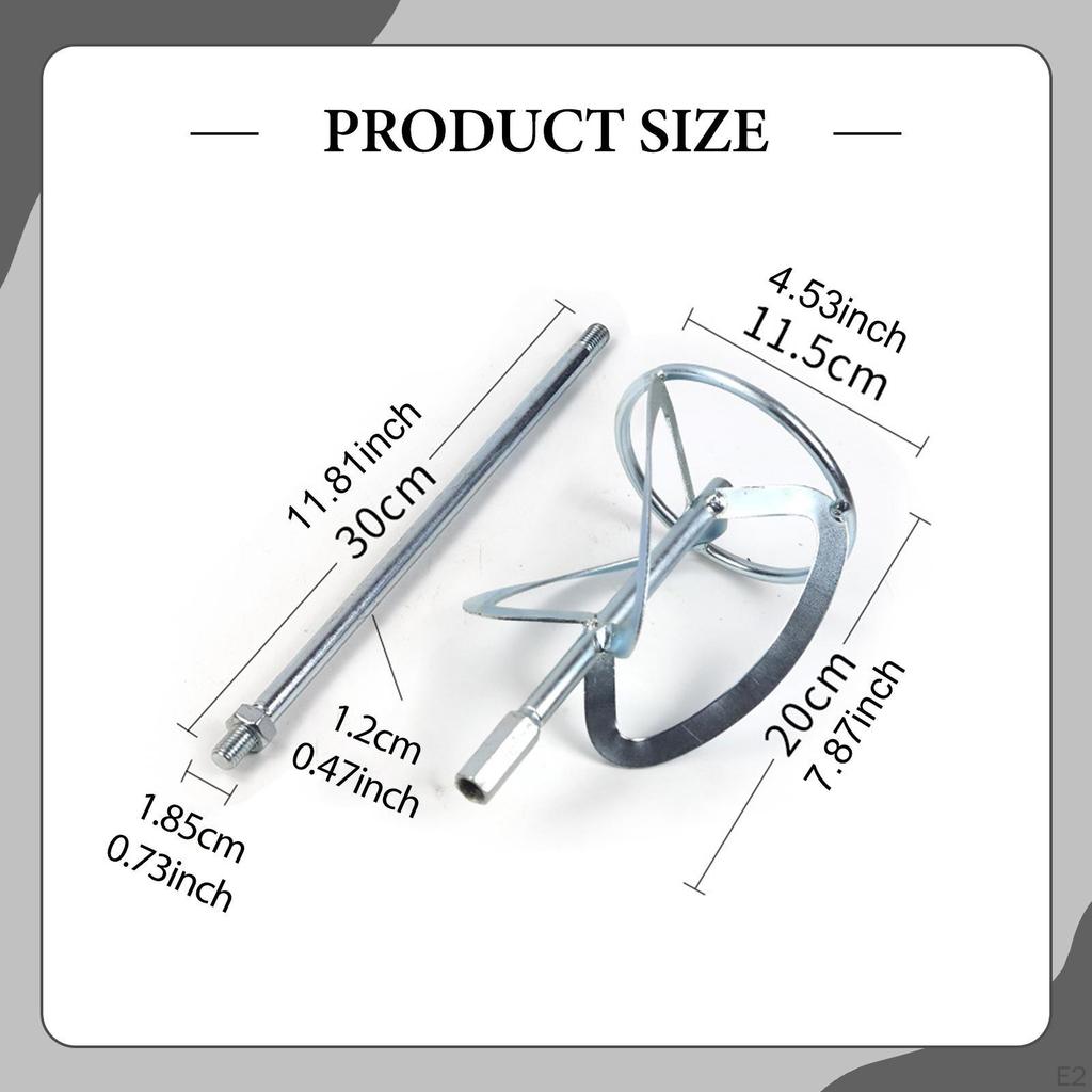 Concrete Mixing Rod for Hand Drill Easy Clean Heavy Duty Putty Rustproof Paint Mixer Bit