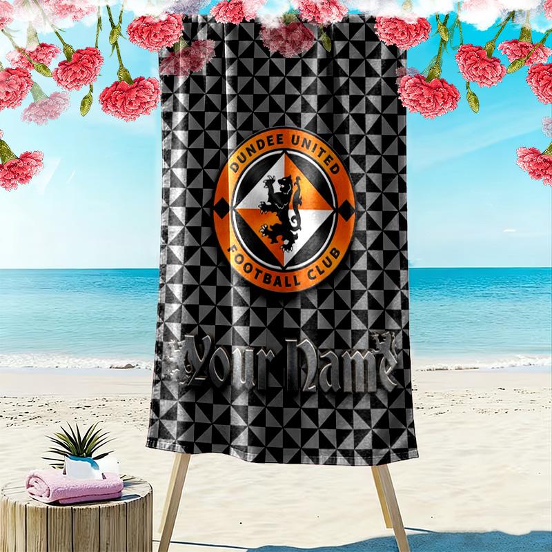 Name Custom Dundee United FC Print Beach Towel, Large Soft Quick Dry Towel for Beach Camping Swimming