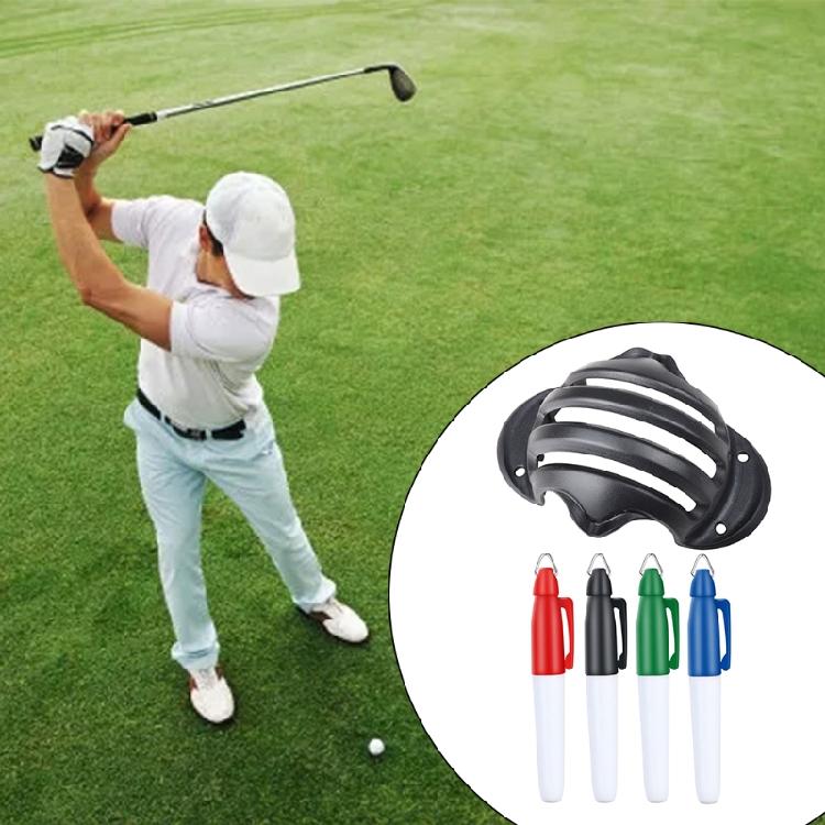 Golf Ball Line Marking Alignment Tools Outdoor 3 Line Marker Stencil with Marker