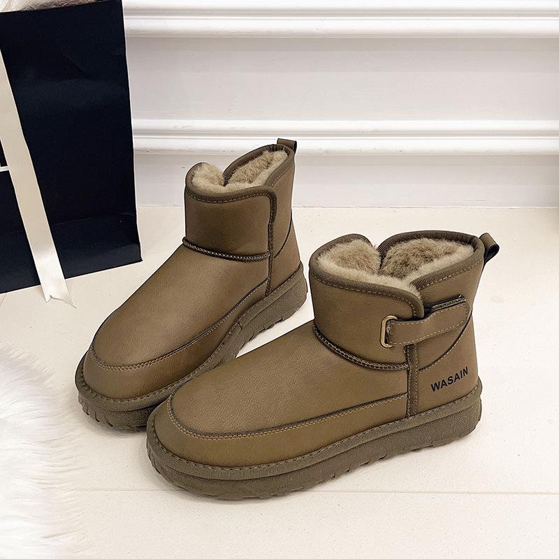 

Northeast snow boots men s fur integrated short boots 2025 winter velvet thickened one-pedal cotton shoes non-slip and warm 44